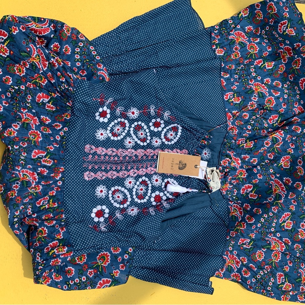 ANTHROPOLOGIE KOPAL embroidered dress Small floral print NWT new tiered halter - Picture 6 of 16